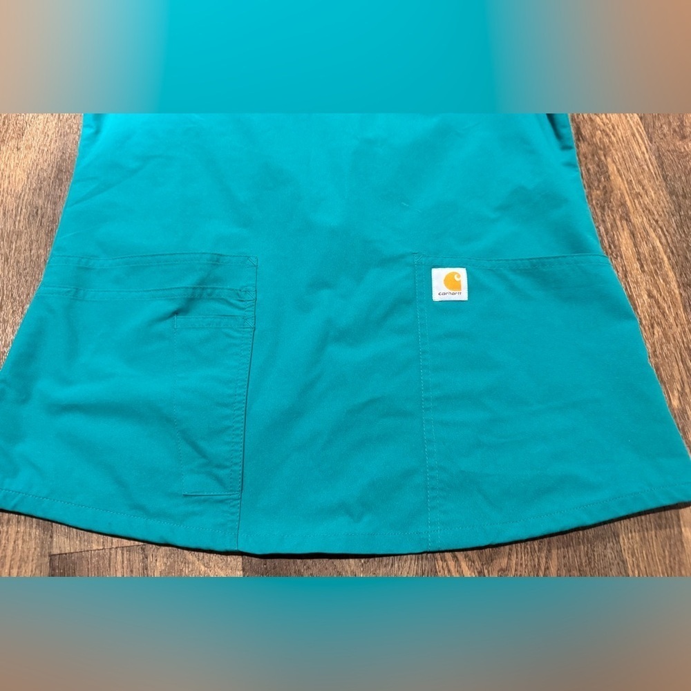 Carhartt Force Women's V-Neck Scrub Top Modern Fit Hunter Green Size Small - Picture 5 of 11